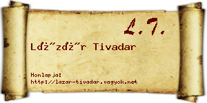 Lázár Tivadar névjegykártya
